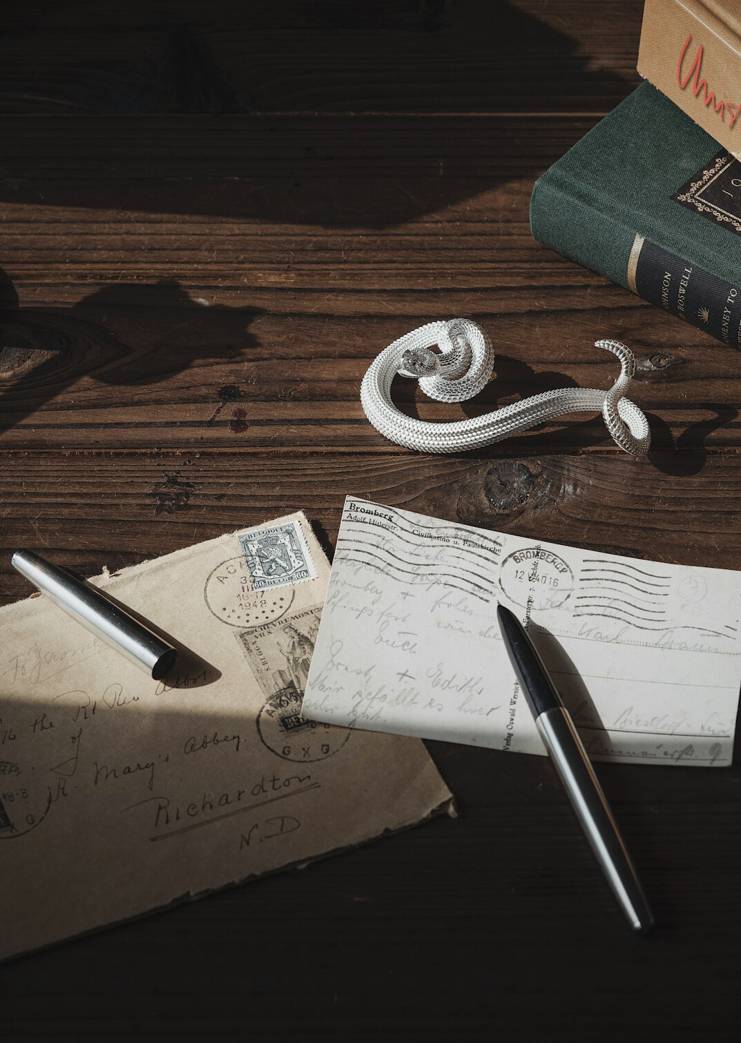 Notes and pen on a desk