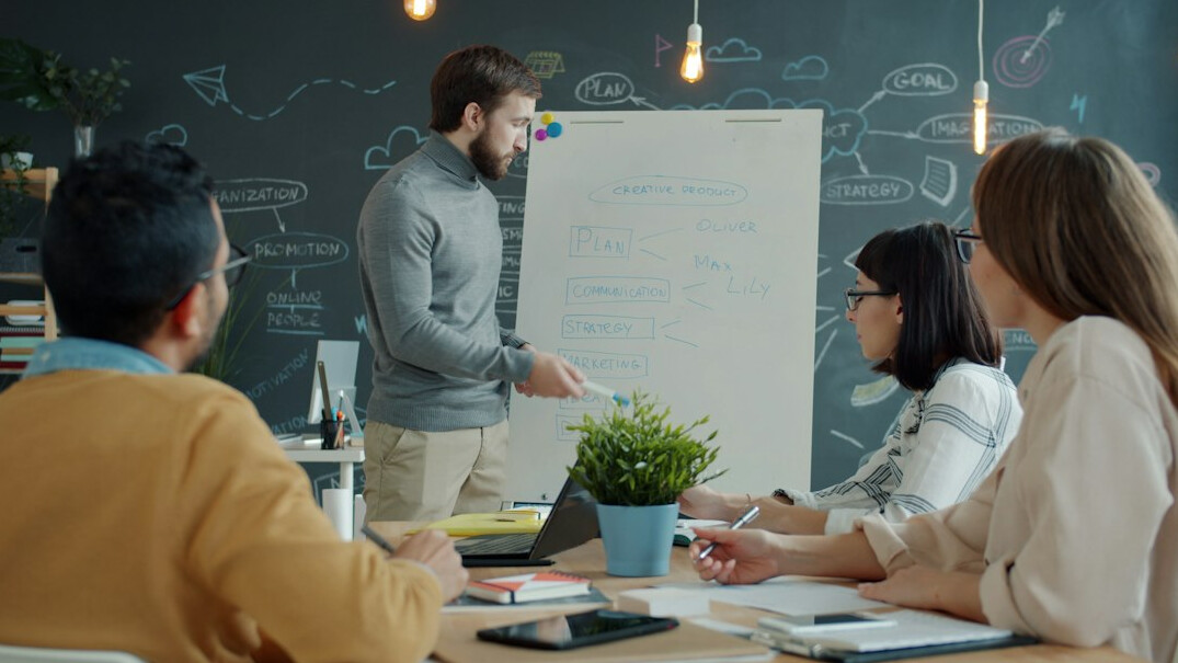woman leading meeting