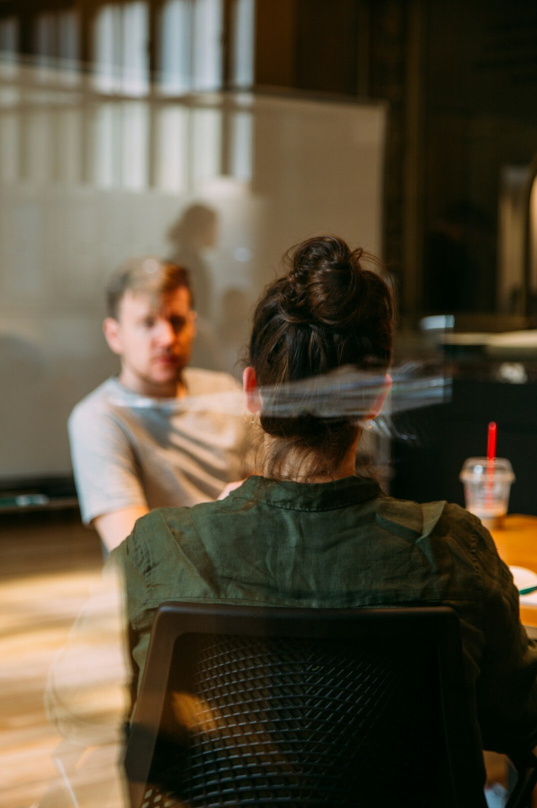 woman leading business meeting